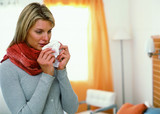 Frau mit Grippe