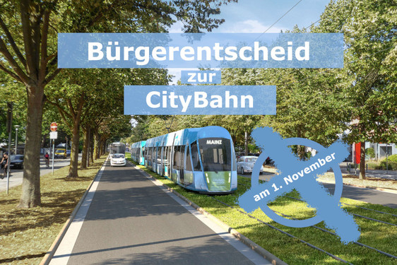 Bürgerentscheid in Wiesbaden zur CityBahn am 1. November 2020.