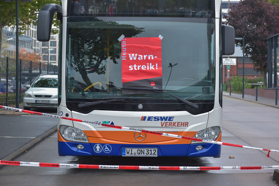 Am Dienstag haben die Busfahrerinnen und Busfahrer in Wiesbaden gestreikt.