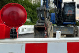 Vollsperrung der Straße Pfarrmorgen in Wiesbaden-Delkenheim wegen Bauarbeiten.