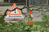 Baumarbeiten in der  Kasteler Straße in Biebrich.