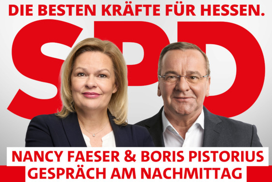 Nancy Faeser und Boris Pistorius in Wiesbaden - Bürger-Dialog im Roncallihaus.
