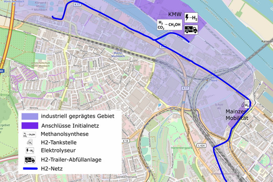 Ein neues Wasserstoffnetz soll in Mainz entstehen mit Hilfe von Förderzusagen der EU - KMW Mainz-Wiesbaden AG und Mainzer Stadtwerke AG stellen Projekt vor