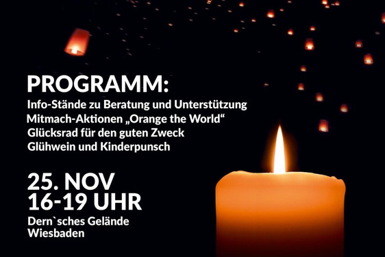 Der Zonta Club Wiesbaden lädt im Rahmen der UN Kampagne „Orange The World“ auf das Dern´sche Gelände ein. An einem gemeinsamen Informationsstand präsentieren Institutionen, die sich für eine Gleichbehandlung und gegen genderspezifische Gewalt einsetzen, ihre Beratungsangebote.