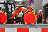 Vollsperrung der Straße Kirchspiel in Wiesbaden-Delkenheim wegen Bauarbeiten.
