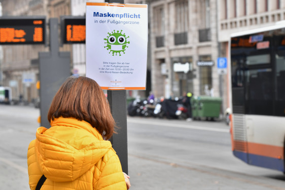 In der Wiesbadener Innenstadt gilt Maskenpflicht