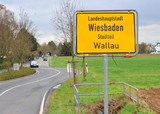 Ortsschild Wiesbaden-Wallau