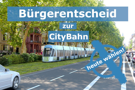 Heute wählen: Bürgerentscheid in Wiesbaden zur CityBahn am 1. November 2020.