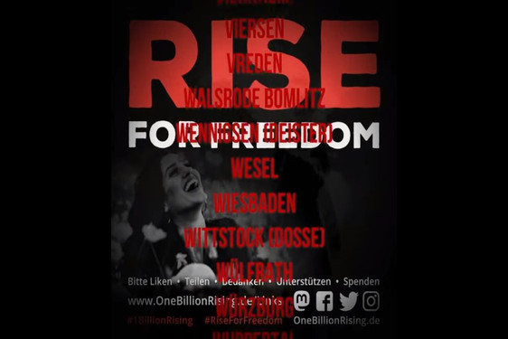 Zum zehnten Mal rief die internationale Kampagne „One Billion Rising“ Frauen und Männer – auch in Wiesbaden - dazu auf mit einem öffentlichen Tanz-Flashmob gegen Gewalt zu demonstrieren
