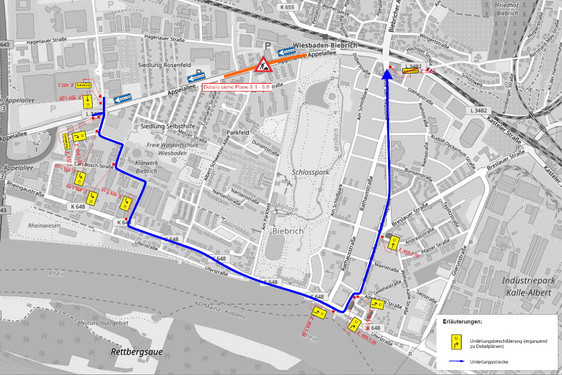 Plan Einbahnstraßenregelung Äppelallee