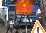 Verkehrsüberwachung mit Radargerät in Wiesbaden.