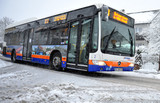 Regulärer Busverkehr von ESWE Verkehr am Montagabend wegen der Schneefälle eingestellt. Nur einzelne Solubusse im Stadtbereich unterwegs.
