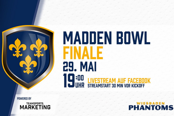 zum Abschluss der Pause übertragen die Phantoms am Freitag das Finale des U19 Madden Bowl live auf Facebook