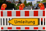 Sperrung der Straße Goethering in Wiesbaden-Nordenstadt wegen Bauarbeiten.