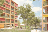 Das ehemalige Schulgelände der Carl-von-Ossietzky-Schule in Klarenthal wird zum modernen Wohnquartier. Vier Gewinner des Projekts "Experimentierräume" von 2022 wurden am 26. April von einer Jury ausgewählt.