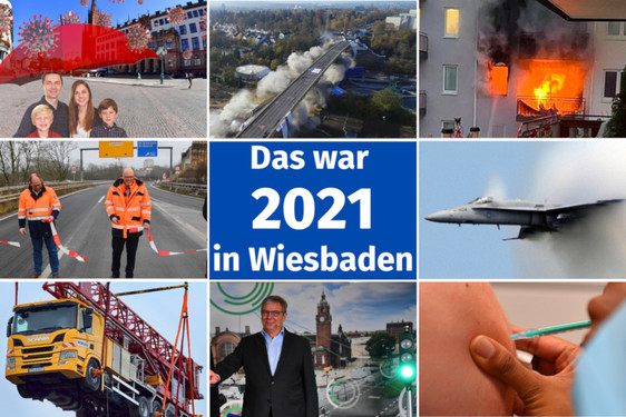 Jahresrückblick 2021 von Wiesbadenaktuell.de: Corona, Salzbachtalbrücke, Verkehrschaos, eine Weltkriegsbombe, ein großen Knall und eine Sprengung.