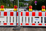 Vollsperrung der Höchster Straße in Wiesbaden-Biebrich für Bauarbeiten.