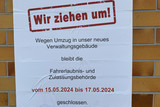 Fahrerlaubnis- und Zulassungsbehörde Wiesbaden von Mittwoch bis Samstag wegen Umzug geschlossen.