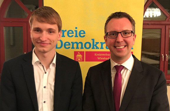 Alexander Winkelmann (links), Christian Diers (rechts) sind die beiden FDP Kandidaten für Landtagswahl 2018 in Hessen.