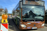 Busumleitung in Wiesbaden-Medenbach wegen Bauarbeiten.