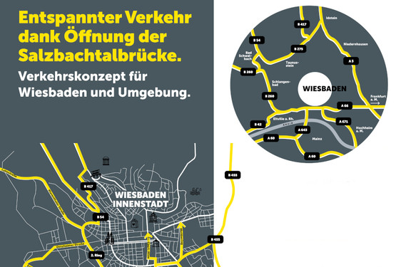 Wiedereröffnung der Salzbachtalbrücke: Neues Verkehrskonzept ab Montag, 18. Dezember, für Wiesbaden.