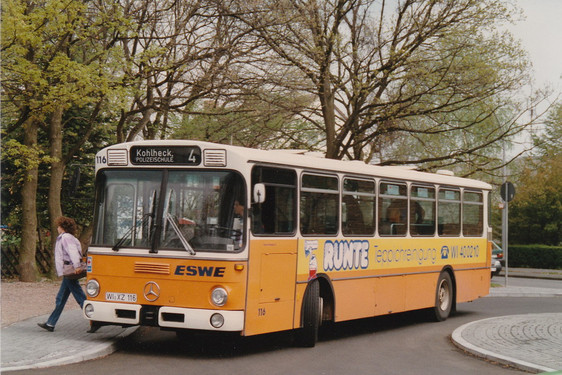 Original Aufnahme aus dem Jahr 1990 – Daimler-Benz O305, Wagen 116 von ESWE Verkehr in Kohlheck