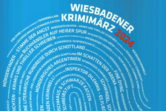 6. Wiesbadener KrimiMärz vom 2. bis 23. März 2024. Es gibt spannende und aufregende Lesungen und Buchvorstellungen.