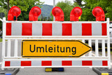 Arbeiten im Bereich "Am Landeshaus" in Wiesbaden. Die Straße ist gesperrt. Eine Umleitungsstrecke ein gerichtet.