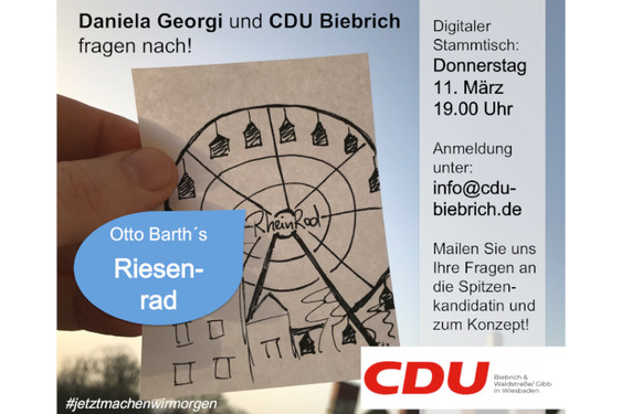 Die CDU lädt ein zum digitalen Stammtisch.
