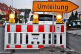 Vollsperrung der Pommernstraße in Wiesbaden-Nordenstadt wegen der Herstellung eines Hausanschlusses.
