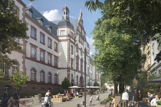 In Wiesbaden-Mitte soll ein vor dem Alten Gericht ein Quartiersplatz entstehen.
