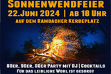 Am 22. Juni lädt im Wiesbadener Vorort die Rambacher Kerbegesellschaft ab 18:00 Uhr auf dem Kerbeplatz zu einer  Sommersonnenwende-Feier ein.