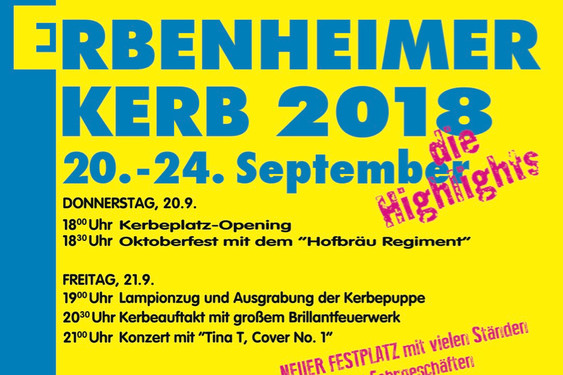 Erbenheimer Kerb vom 20. bis 24. September auf dem Festgelände Erbenheim