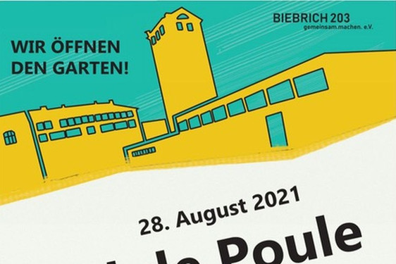 Plakat-Ausschnitt zur Eröffnung des Kiezgartens in Wiesbaden-Biebrich