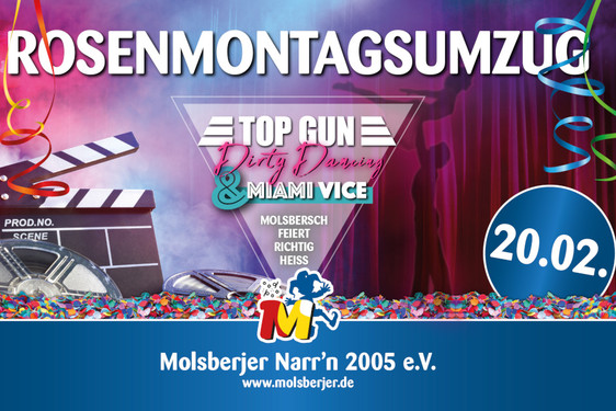 Fastnachtshochburg Frauenstein: Am Rosenmontag heißt es "Top Gun, Dirty Dancing und Miami Vice - Molsbersch feiert richtig heiß!"